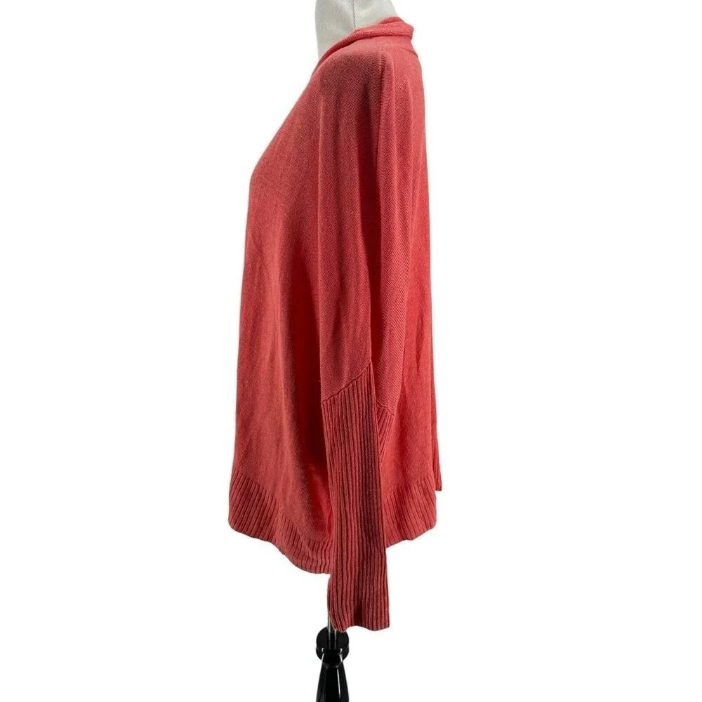 Eileen Fisher Women's Coral 100% Organic Linen Cardigan Sweater Size Large